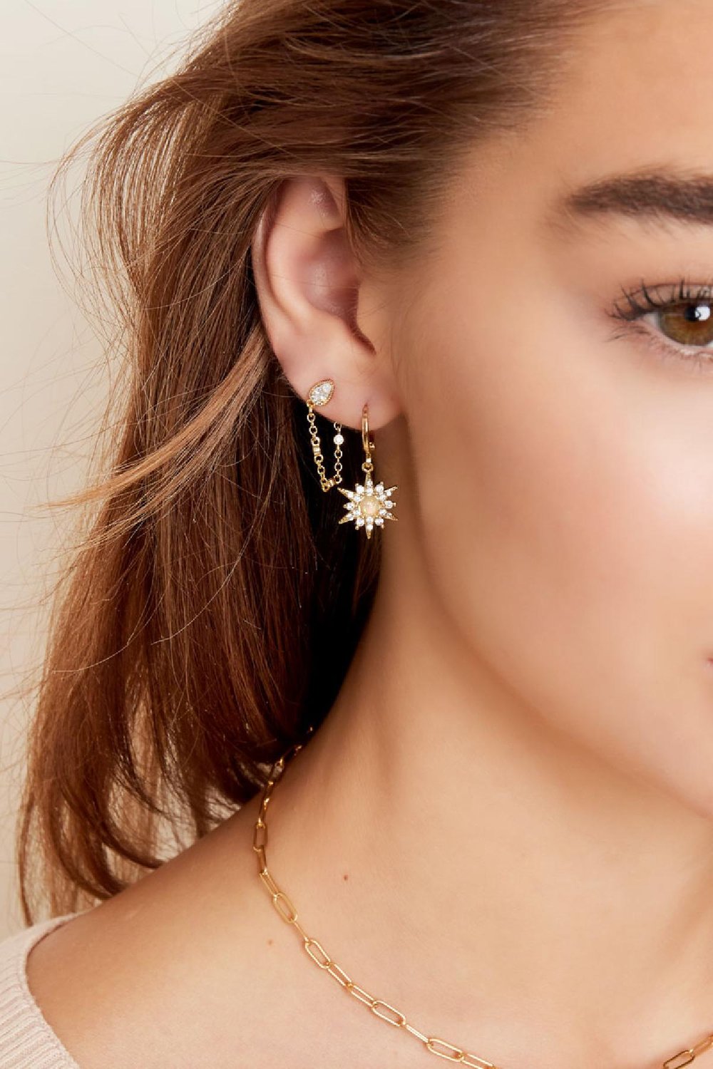 Earrings star - Sparkle collection Silver Color Copper h5Picture3